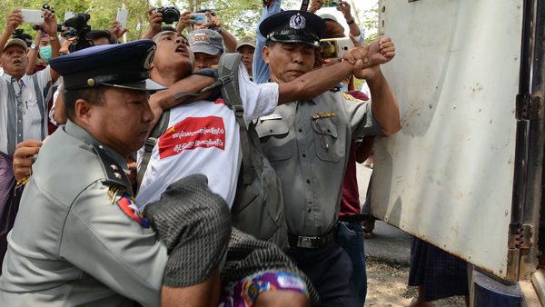Myanmar Police Charge Workers Involved in Labor Rights Protest