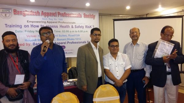 ব্যাপসের আয়োজনে কর্মক্ষেত্রে ‘স্বাস্থ্য ও নিরাপত্তার ঝুকিঁ নির্ণয়’ বিষয়ক প্রশিক্ষণ অনুষ্ঠিত