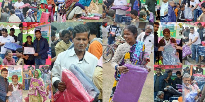 Distributing warm clothes (Blanket) among the distressed and unprivileged people